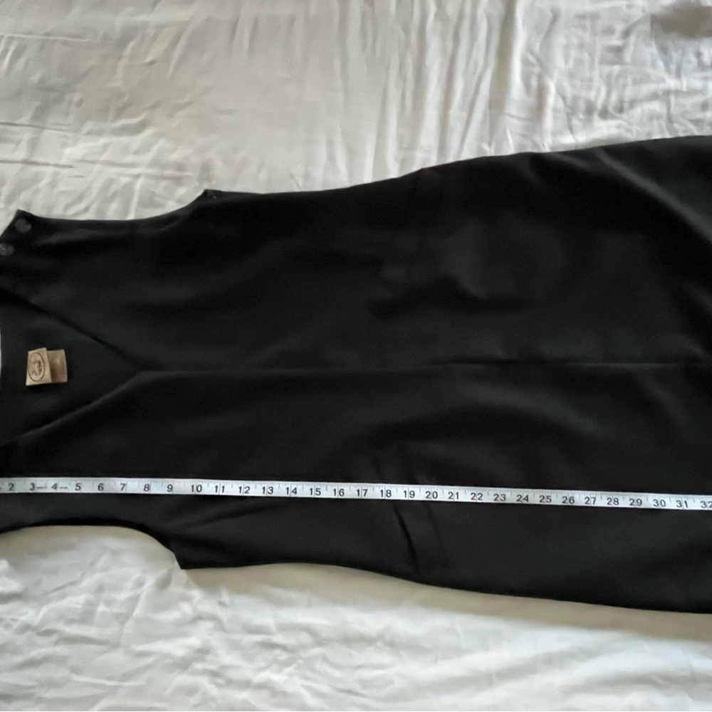VTG Laura Ashley Charcoal Gray Lined Wool Shift Dress Made in the UK US Size 4 - Picture 5 of 13